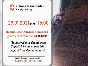 29.01. plkst.15:00 bezmaksas ONLINE seminārs par sagatavošanos dzemdībām